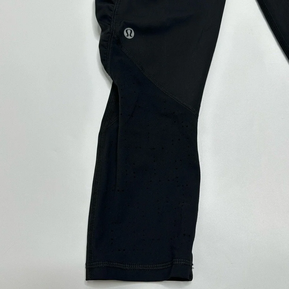 Lululemon 4 Water Bound Crop Black Wamo Camo Barely Pink Bleached Coral Leggings